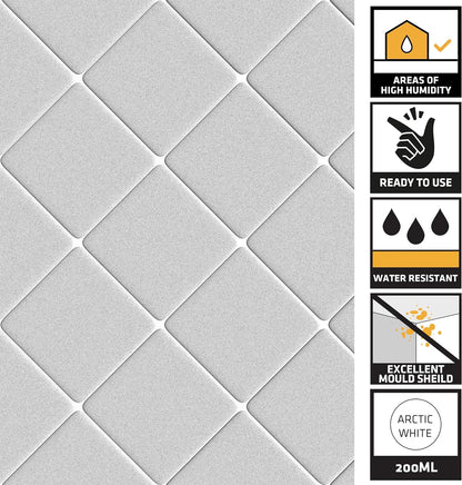 Everbuild Forever White Grout Reviver with Mould Shield, Arctic White, 200 ml