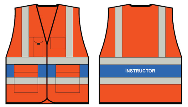 Orange Exec Vest Lge C/W Instructor Back Logo