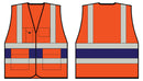 Orange Executive Vest With Navy Blue Band 3XL