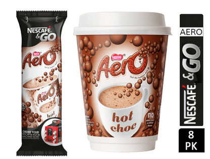Nescafe &Go Aero Hot Chocolate 8  x 12oz Cups