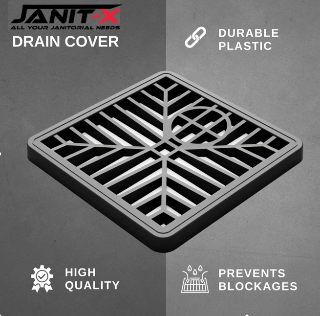 Janit-X Square Drain Covers Outdoor Drainage Channel | PVC Plastic Grid Cover | 2 Pack