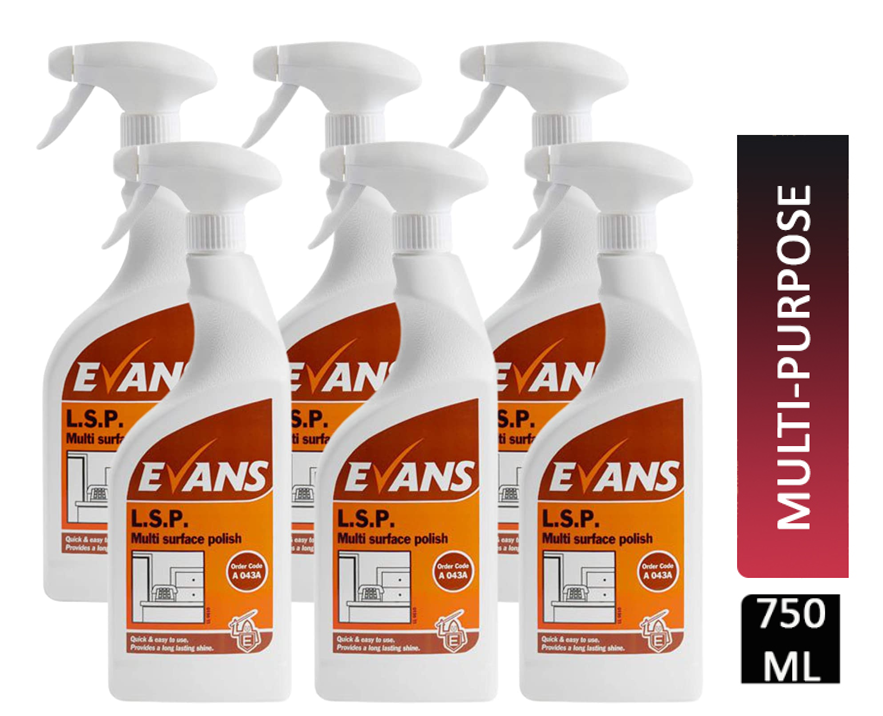 Evans L.S.P. Perfumed Furniture Polish and Window Cleaner Spray Bottle 750ml