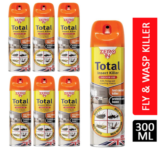 Zero In Total Insect Killer 300ml Flies, Ants, Wasp, Mosquito..