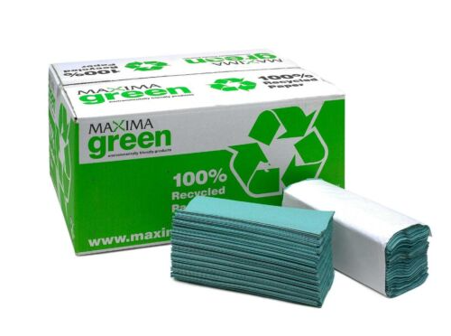 Maxima Green C-Fold Hand Towel 1-Ply Green (Pack of 2880) MAx5053