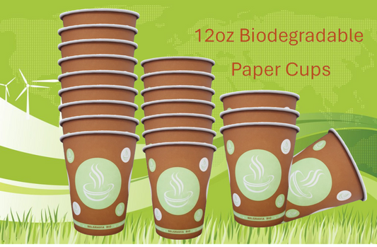 12oz Belgravia Biodegradable & Compostable Single Walled Paper Cups (50s)