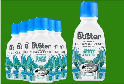 Buster Plughole Sanitiser Eucalyptus Foaming Granules 300g