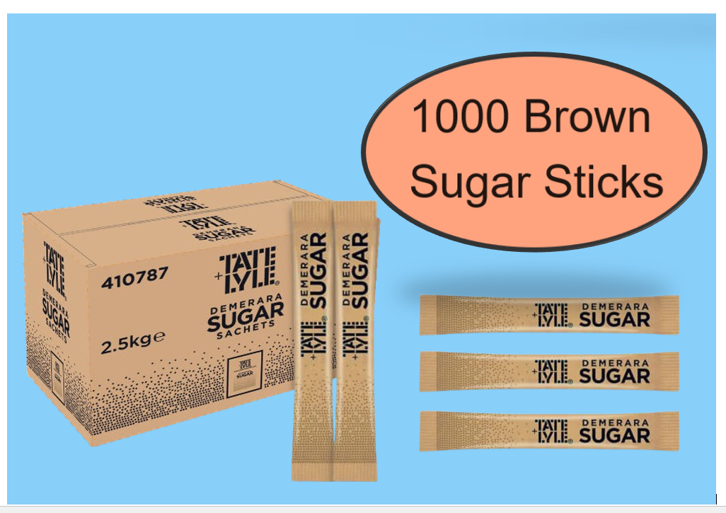 Tate & Lyle Demerara Sugar Sticks (Pack of 1000)