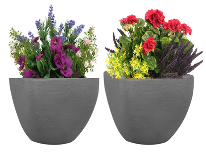 Strata Granite Square Top Round Base Planter 30cm