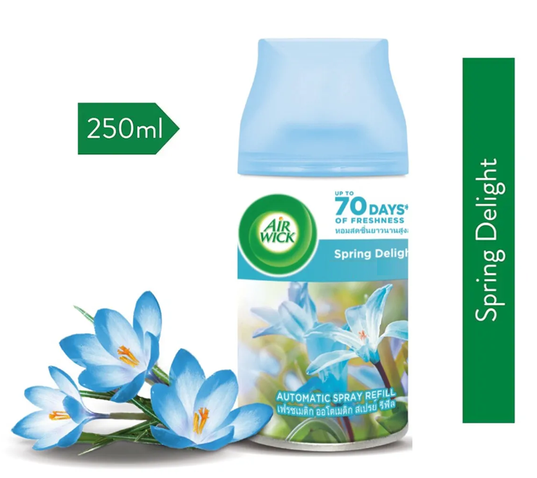 Air Wick Air Freshener, Freshmatic Pure Auto Spray, Spring Delight, Refill 250 ml,