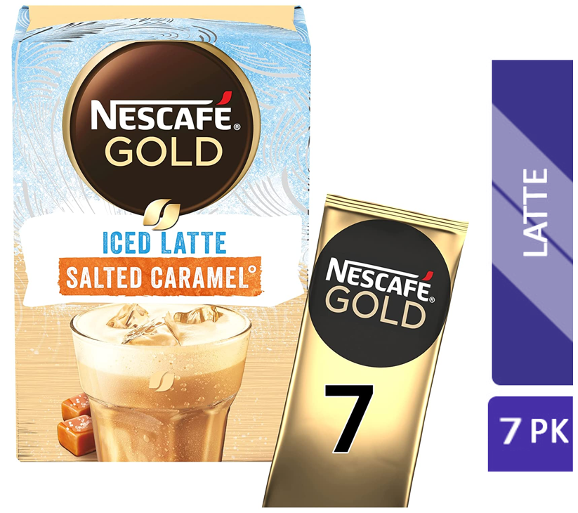 Nescafe Gold Iced Salted Caramel Instant Coffee Sachets 7x14.5g