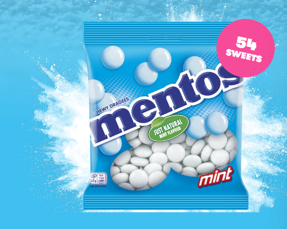 Mentos Mint Sweets Bag 150g (4 Pack Bundle)