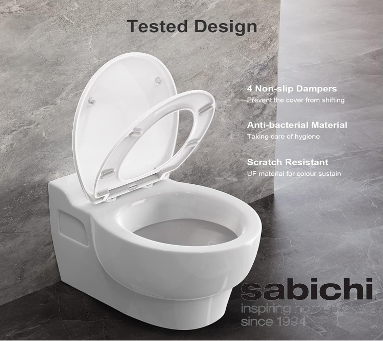 Sabichi White Easy Clean Slow Close Toilet Seat