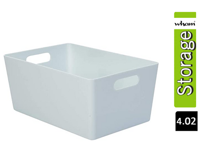 Wham White Rectangular Studio Basket 4.02 3.9 Litre (4 Pack Bundle)