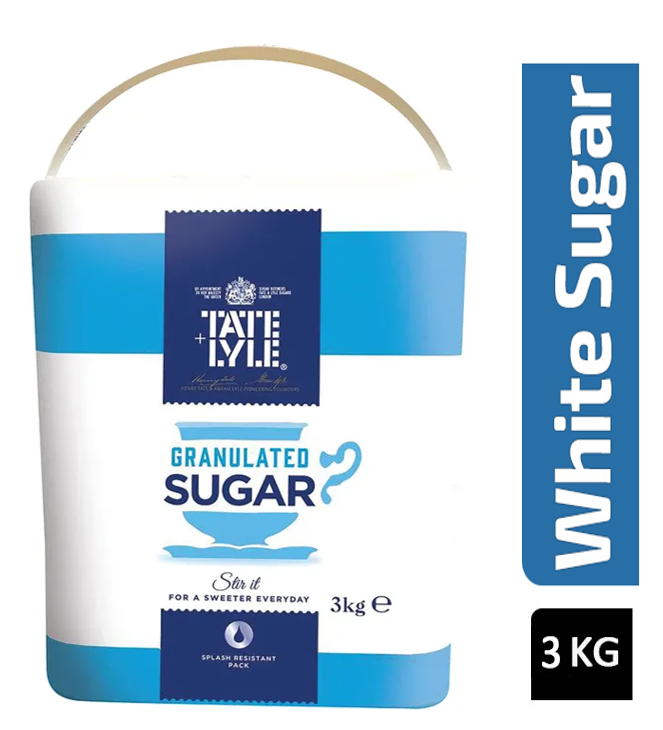 Tate and Lyle Granulated Pure Cane Sugar Drum with Handle 3kg