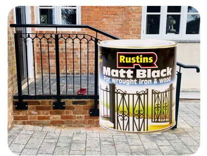 Rustins Quick Drying Paint | Matt Black | Interior & Exterior | 2.5 Litre