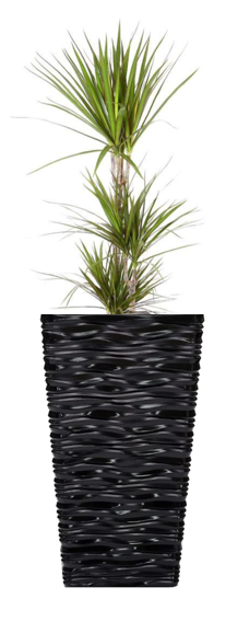 Fixtures Glaze Wave MEDIUM 42cm Planter {Black} - UK BUSINESS SUPPLIES