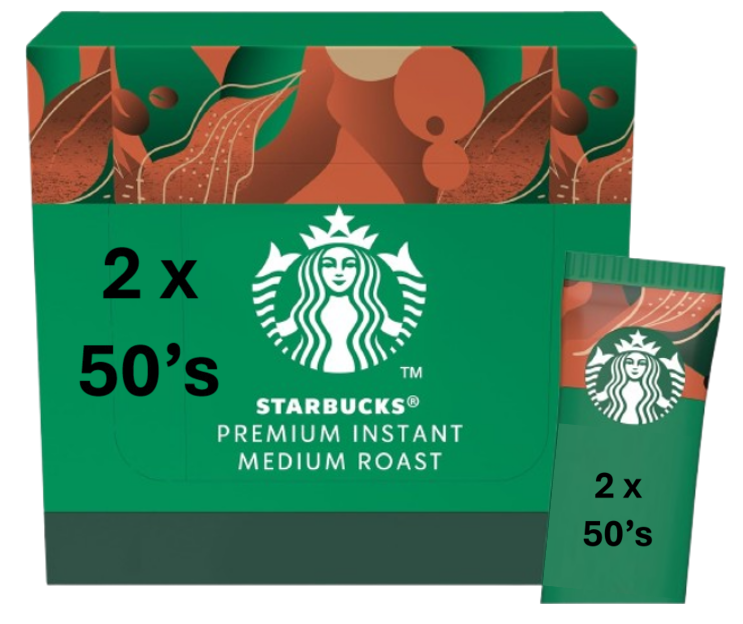 Starbucks Medium Roast Instant Coffee Sticks 2 x 50's | Made from 100% Arabica Beans (Copy)