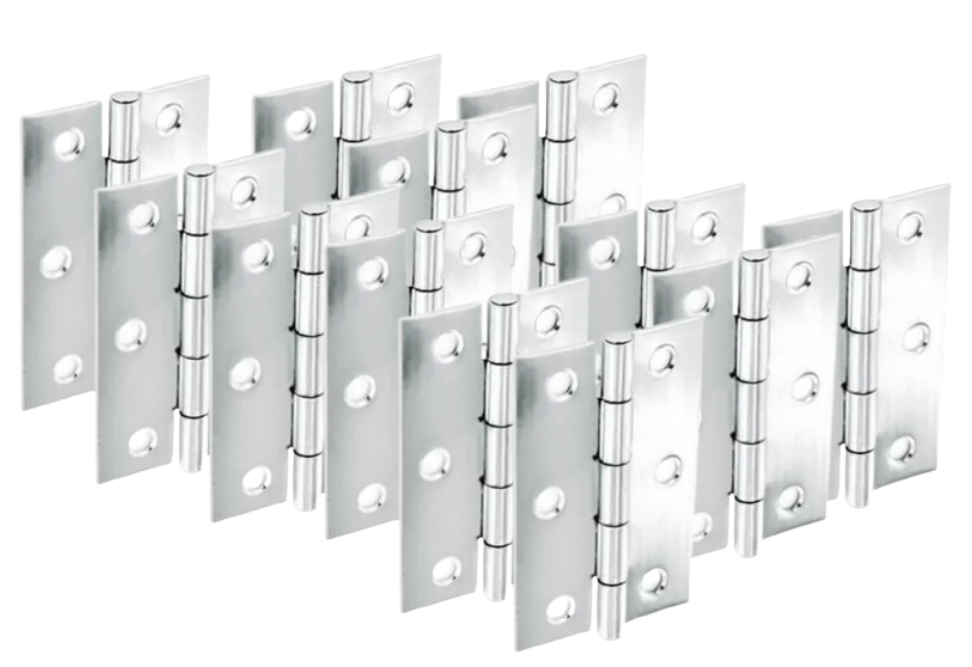 Securit Chrome Polished Butt Hinges 75mm(3") S4302 | 2 Piece Set