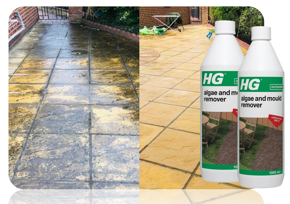 HG Algae & Mould Remover Concentrate 1L | Patio Cleaner | Covers 200m2