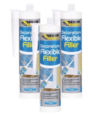 Everbuild FLEX-EBD Flexible Decorators Filler, White, 3 x 290ml