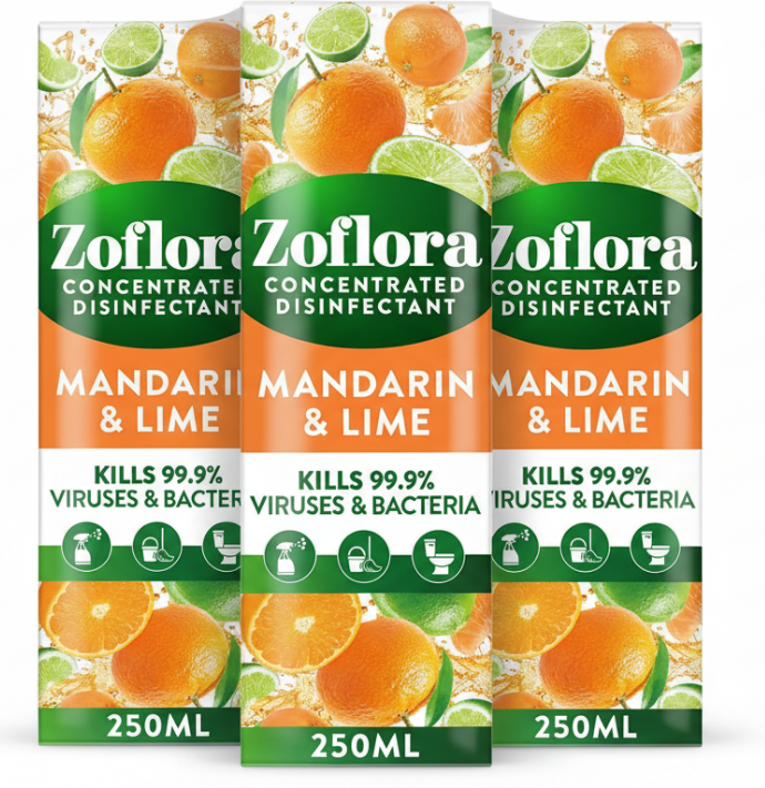Zoflora Mandarin & Lime Concentrated Multipurpose Disinfectant Liquid | 1 x 250ml