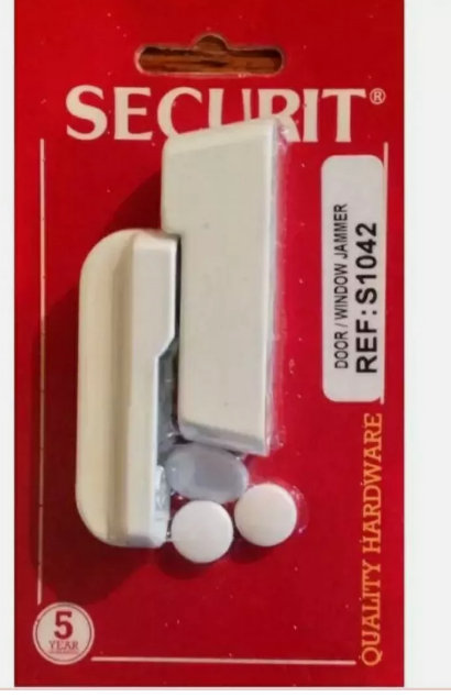Window Sash Jammer Security Lock Door Letterbox Securit White 65mm Safety T Type