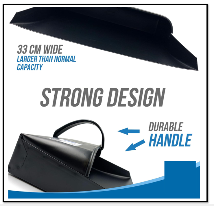 Castledale Large Traditional Metal Dustpan Hooded Design With Handle 12 Inch / 310Mm Wide