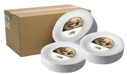 Kingfisher Kcp1009 White Disposable Paper Plates 9" Pack Of 100