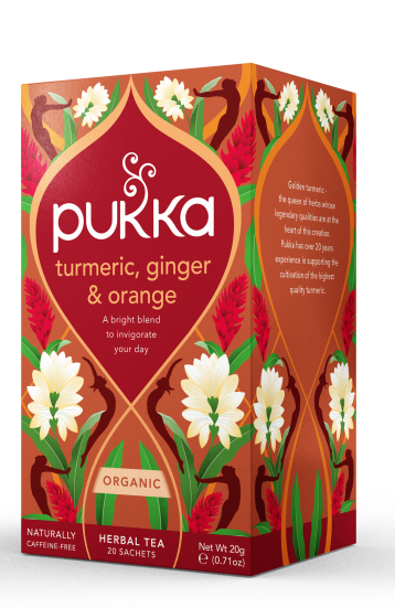 Pukka Tea Turmeric, Ginger & Orange Organic Individually Wrapped Enveloped Tea 20's
