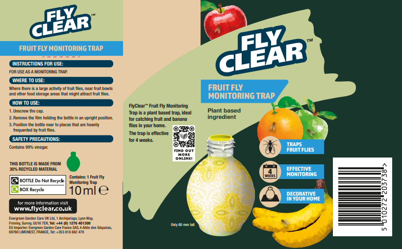 Fly Clear by Miracle-Gro  Fruitfly Trap | Plant Based | Traps Flies for Upto 4 Weeks