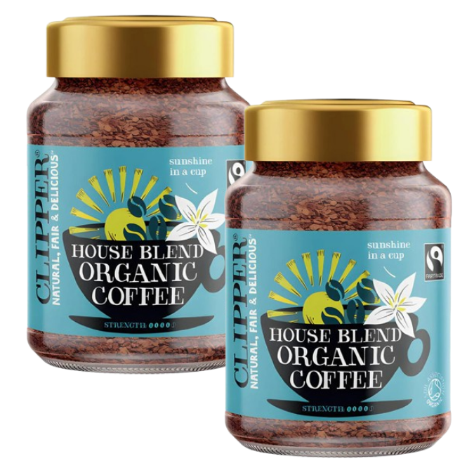 Clipper House Blend Coffee 100g Jars  | 2 x 100g Jars