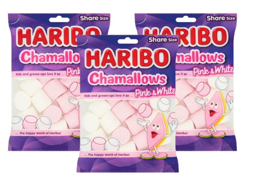 Haribo Chamallows Pink & White | 3 x 140g Bundle