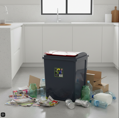 Wham Recycle It Red Bin & Lid 50 Litre