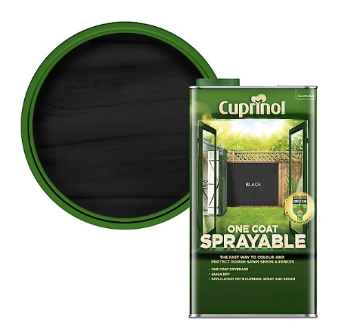 Cuprinol One Coat Sprayable Fence Treatment Black 5 Litre