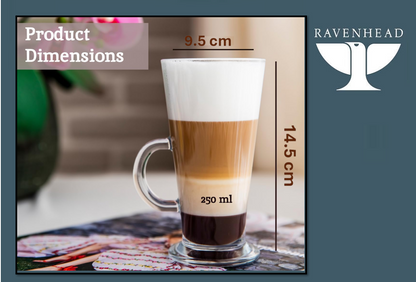 Ravenhead Entertain Latte / Hot Chocolate Mugs 26cl/9oz | 8 Pack Bundle