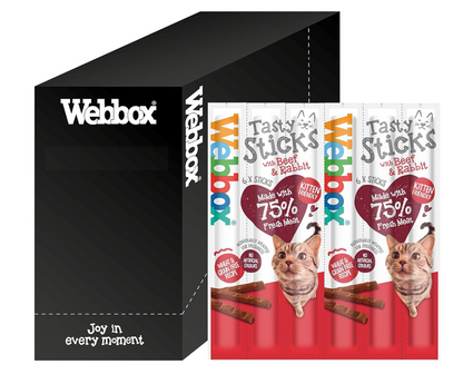 Webbox Cat Treats Tasty Sticks Beef & Rabbit 6 Sticks