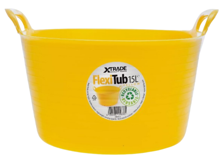 XTrade Flexi-Tub 15L Yellow | 100% Recycled | 100kg+ weight carrying Capacity.