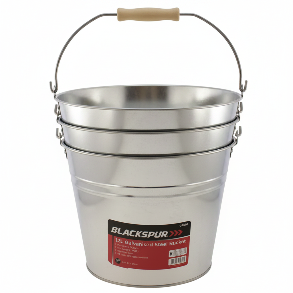 Fixtures Blackspur 12L Galvanised Steel Bucket