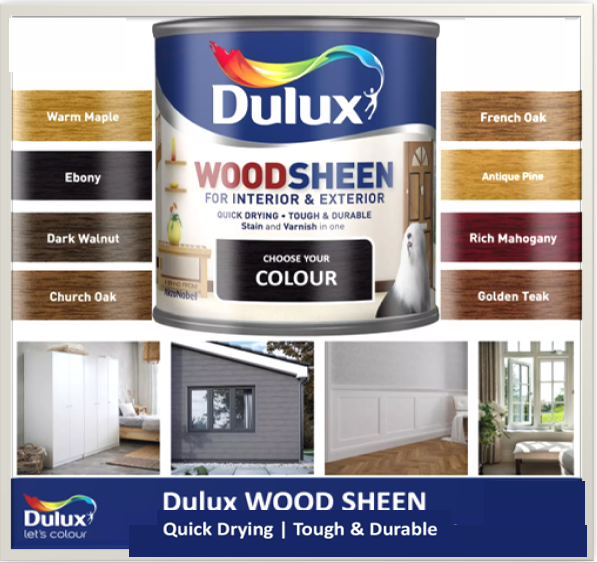 Dulux Woodsheen Stain & Varnish 250ml DARK WALNUT