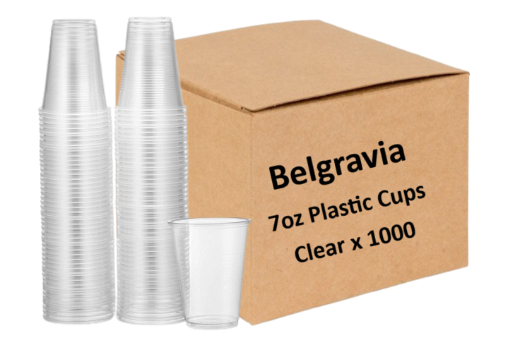 7oz Clear Disposable Rolled Rim Water Cups 100s