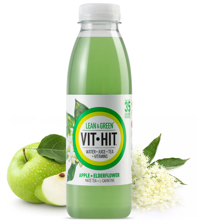 VIT HIT Lean & Green, Apple & Elderflower 12 x 500ml