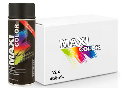 Maxicolor Quick Drying Spray Paint MATT Black 400ml | Full Case Offer 12 x 400ml