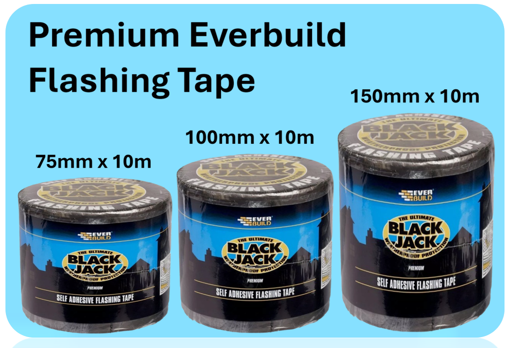 Everbuild Black Jack Strong Self Adhesive Flashing Tape  100Mm X 10M