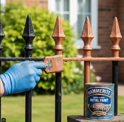 Hammerite 5092964 Direct To Rust Metal Paint - Hammered Copper Finish 750Ml