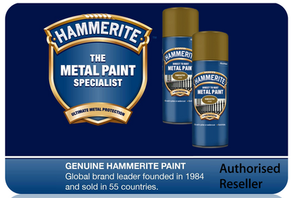 Hammerite Spray Paint for Metal | Direct to Rust Exterior Metal Paint | Smooth Finish | GOLD
