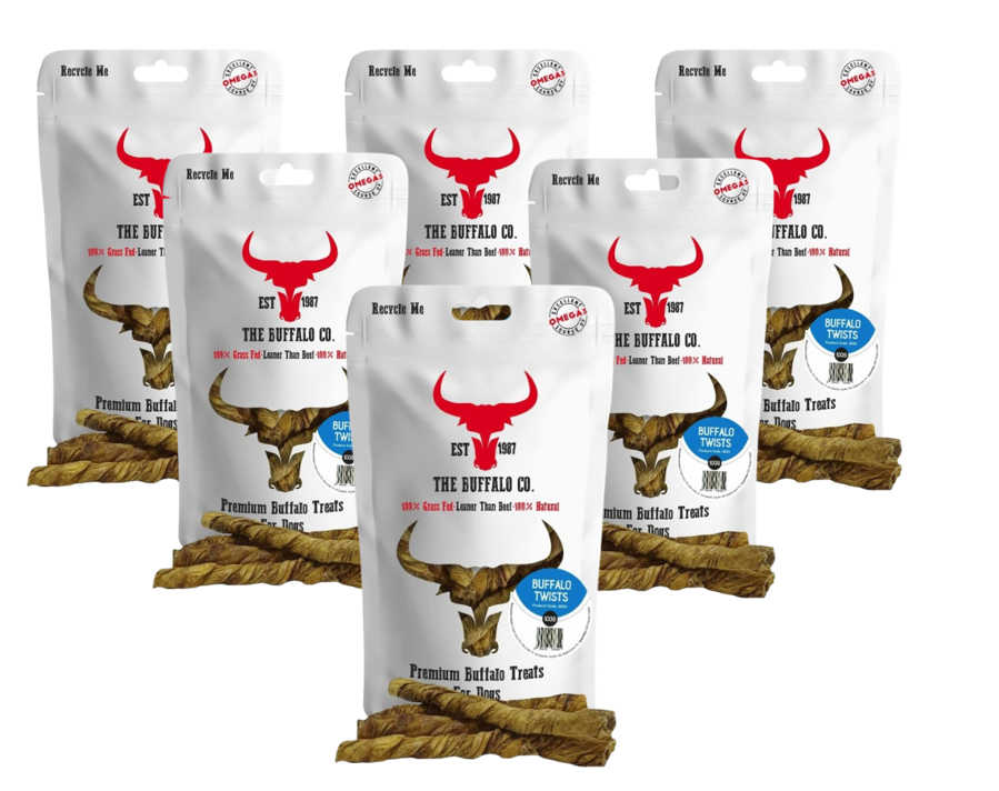 The Buffalo Co. Buffalo Twists for Dogs | 100% Natural Grass-Fed Dog Treats | 1 x 100g