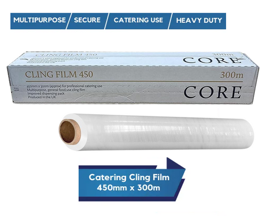 PVC Cling Film Cutter Box 45cm x 300m Clear Core Professional Range
