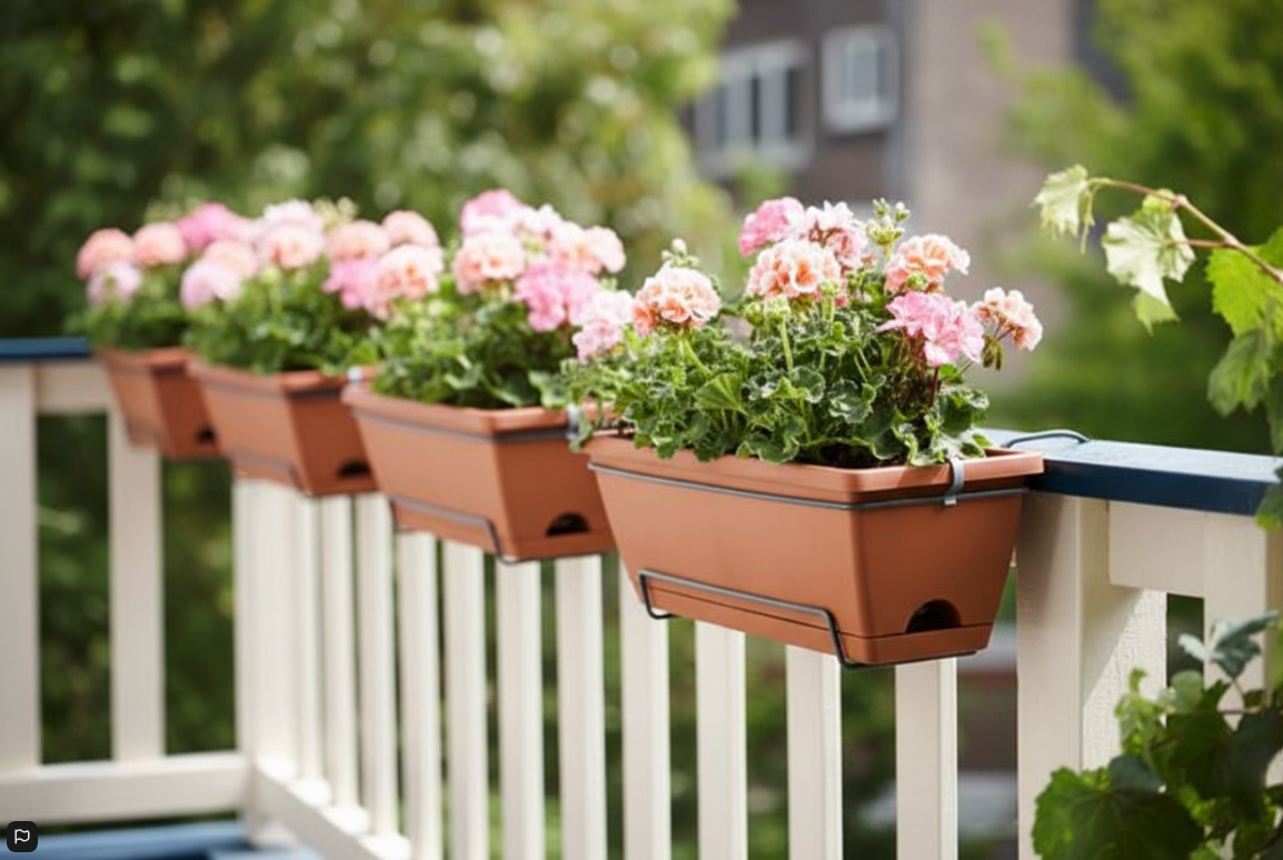 Elho Barcelona Allin1 Balcony Set 50cm TERRACOTTA