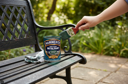 Hammerite  Direct To Rust Metal Paint | Hammered Dark Green Finish 250ml