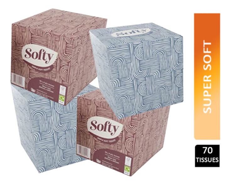 Softy 2ply White Cosmetic Cube Tissues 70's by Janit-X